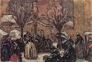 Bela Ivanyi-Grunwald Market of Kecskemet in Winter oil